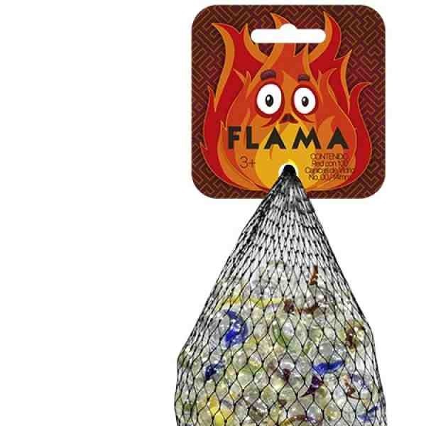 CANICAS FLAMA RED C100 PZ. SURT. C.100